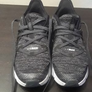 Black and gray NIKE Air Max sneakers